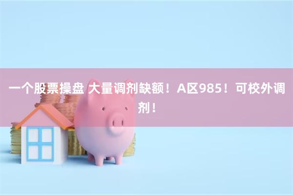 一个股票操盘 大量调剂缺额！A区985！可校外调剂！