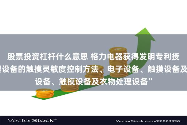股票投资杠杆什么意思 格力电器获得发明专利授权：“衣物处理设备的触摸灵敏度控制方法、电子设备、触摸设备及衣物处理设备”